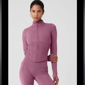 Alo Yoga Women’s Airbrush Corset Full Zip Jacket - Soft Mulberry